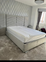 Stratus Interiors Atlas Wide Headboard Gold And Silver Trim Bed Frame - Doorstep Delivery Only No Assembly - Single - No Storage Type - thumbnail 9