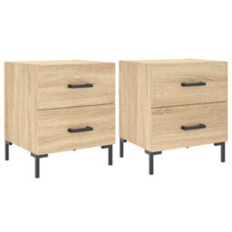 Berkfield Bedside Cabinets 2 Pcs Sonoma Oak 40X35X47.5 Cm Engineered Wood - thumbnail 2
