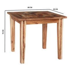 Reclaimed Boat Wooden Small Square Wood Dining Table Set With 4 Chairs - thumbnail 5