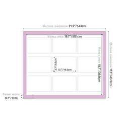 20X16 Inch 9 Opening Photo Collage Frame, Display Nine 6X4 Inch Photos, Multi Aperture Family Picture Frame, Lilac - thumbnail 4