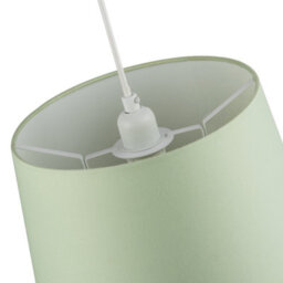 Happy Homewares Olive Green Cotton Fabric Drum Lampshade With White Cotton Inner - thumbnail 4