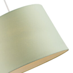 Happy Homewares Olive Green Cotton Fabric Drum Lampshade With White Cotton Inner - thumbnail 3