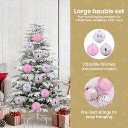 Vidaxl Christmas Bauble Set Xl 9 Pcs Pink Plastic - thumbnail 7