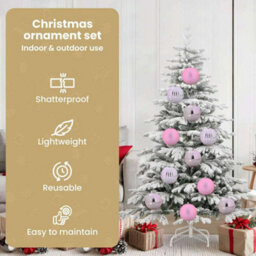 Vidaxl Christmas Bauble Set Xl 9 Pcs Pink Plastic - thumbnail 6