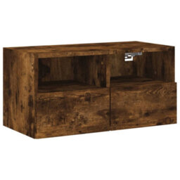 Berkfield 5 Piece Tv Wall Units Smoked Oak Engineered Wood - thumbnail 8