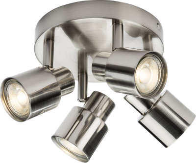 Luminosa Lighting Luminosa Gu10 Quad Spotlight - Brushed Chrome 230V Ip20 50W - image 1