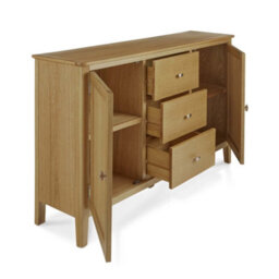 Alba Oak Large Sideboard Fully Assembled  - By Roseland Furniture - thumbnail 3