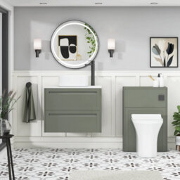 Royal Bathrooms Royal Bathroom Elmore 700mm Matt Green Wall Mounted Countertop Bathroom Vanity Unit 2 Drawer With Elena Basin - thumbnail 5
