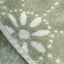 Allure Bath Fashions Sculpted Floral Patterned Hand Towel - Sage Green - thumbnail 2
