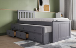 Flair Montana Captain's Wooden Guest Bed - Grey - thumbnail 3