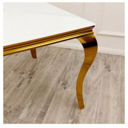 Stratus Interiors Gold Louis Dining Table With Gold Long Metal Legs - Doorstep Delivery Only No Assembly - 1.3 Mt Round - Grey Glass - thumbnail 7