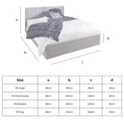 Aspire Castleton Natural Linen Quilted Headboard Ottoman Bed, Size King - thumbnail 4