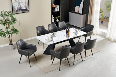 Stratus Interiors Chicago Extendable Ceramic Top Dining Table - Black, Modern Extendable Design, 160-200 Cm - image 1