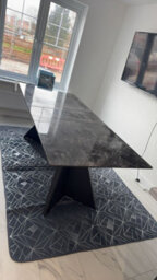 Stratus Interiors Chicago Extendable Ceramic Top Dining Table - Black, Modern Extendable Design, 160-200 Cm - thumbnail 8