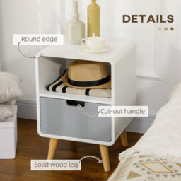 Wyld Haus Neselo Yozi Set Of 2 Scandinavian-Style Wooden Bedside Tables With Drawer And Shelf - thumbnail 4