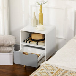 Wyld Haus Neselo Yozi Set Of 2 Scandinavian-Style Wooden Bedside Tables With Drawer And Shelf - thumbnail 7