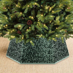 Holly International Christmas Tree Skirt - Green Sequin - thumbnail 2