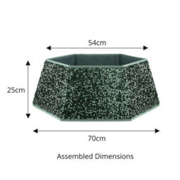 Holly International Christmas Tree Skirt - Green Sequin - thumbnail 4