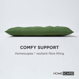 Homescapes Dark Olive Seat Pads Or Cotton Chair Cushions 40X40 Cm, Set Of 4 Plain Chair Pads For Dining, Kitchen Or Outdoor - thumbnail 4