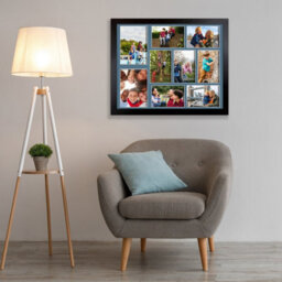 AK Frames 20X16 Black Sleek Multi Photo Frame With Pompadour Mount - Holds 9 Apertures (2X) 7X5, (7X) 6X4 Photos - thumbnail 3