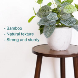 Fativo  2X Small Side Table Round End Table Wood Plant Stand 3-Legs Stool Furniture Home 305mmw - thumbnail 4
