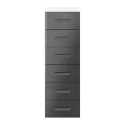 GoodHome Atomia Freestanding Gloss Anthracite & White 6 Drawer Chest Of Drawers (H)1125mm (W)375mm (D)450mm - thumbnail 1