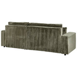 Beliani Corner Sofa Bed 3 Seater Abacka Corduroy Green With Storage Left Hand - thumbnail 8
