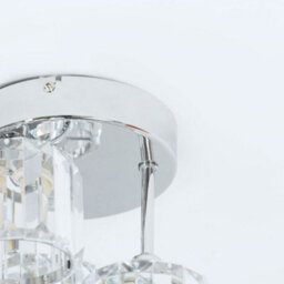 Valuelights Beth Silver Chrome 3 Way Drop Ceiling Light Fitting With Clear Glass Textured Shades - Led Bulbs Included - thumbnail 4