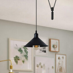 Modern Black Pendant Light Adjustable Hanging Lamp With 2M Cord For Kitchen Islands - thumbnail 2