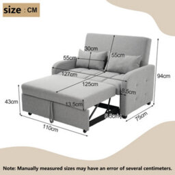 Matteo Modern Multifunctional Folding Sofa Bed - Dark Grey - thumbnail 5