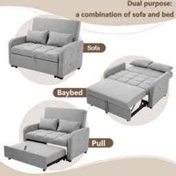 Matteo Modern Multifunctional Folding Sofa Bed - Dark Grey - thumbnail 6