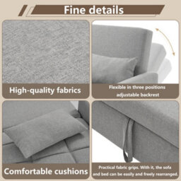 Matteo Modern Multifunctional Folding Sofa Bed - Dark Grey - thumbnail 3