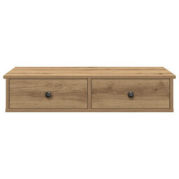 Berkfield Durable Wall Shelf With Drawers Artisian Oak 80X31X17 Cm Engineered Wood - thumbnail 4