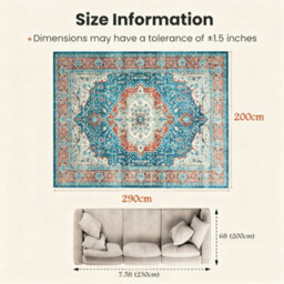 Bedlooms Regal Cashmere Rug 200X290Cm, Traditional Rug, Non Slip, Stain Resistant, Living Area & Bed Room Rug - thumbnail 7