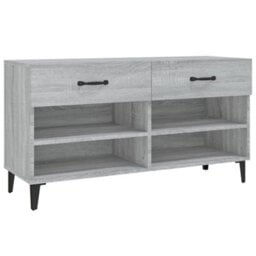 Berkfield Shoe Cabinet Grey Sonoma 102X35X55 Cm Engineered Wood - thumbnail 2