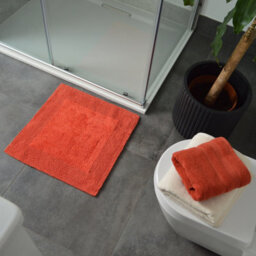 Allure Bath Fashions Elegance Reversible Heavyweight Square Bath Mat - Terracotta - thumbnail 2