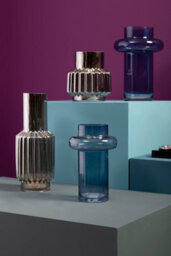 Orsina Cabrina Small Blue Glass Vase - thumbnail 5