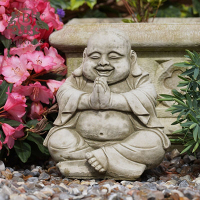 Burgess Content Buddha Stone Statue Reconstituted Oriental Monk Outdoor Garden Ornament - image 1