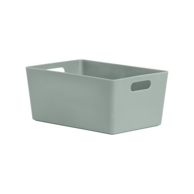 Wham Studio Etch Matt Light Green Plastic Nestable Storage Basket (H)11Cm (W)17Cm (D)17Cm - image 1