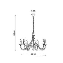 Sollux Lighting Minerwa Steel White 7 Light Classic Chandelier - thumbnail 4