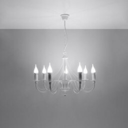 Sollux Lighting Minerwa Steel White 7 Light Classic Chandelier - thumbnail 2