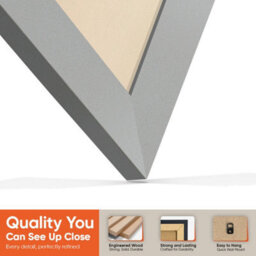 "AK Frames 25X17"" Silver Modern Vinyl Record Frame With Ivory Mount For 12 Inch Lp Cover & Disc - Overlapped Design" - thumbnail 3