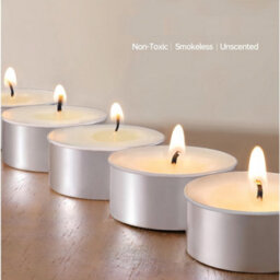 Tea Lights Candles 8 Hour Long Burn Time White Unscented 100 Pack - thumbnail 4