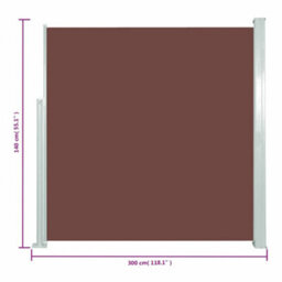 Walplus Retractable Side Awning Garden Sun Shade Canopy Gazebo For Back Door, Porch, Patio 140 X 300 Cm Brown - thumbnail 7
