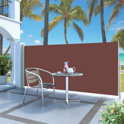 Walplus Retractable Side Awning Garden Sun Shade Canopy Gazebo For Back Door, Porch, Patio 140 X 300 Cm Brown