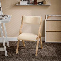 Sobuy Folding Chair With Padded Seat And Back 21.3X21.3X31.5 Inch Load Capacity 90 Kg Fst40-Wx2 - White - thumbnail 6