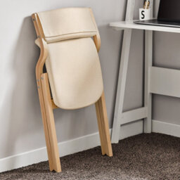 Sobuy Folding Chair With Padded Seat And Back 21.3X21.3X31.5 Inch Load Capacity 90 Kg Fst40-Wx2 - White - thumbnail 2