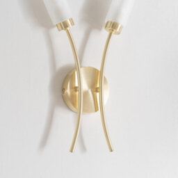 Valuelights Maya 2 Way Curved Brushed Gold Wall Light Fitting For Living Room Lounge Hallway - thumbnail 4