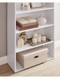 LEDREM Bookcase,,6-Tier Bookshelf,open Storage Shelf, Shelving Unit, White,24 X 60 X 178.5 Cm, For Living Room,,home Office - thumbnail 3