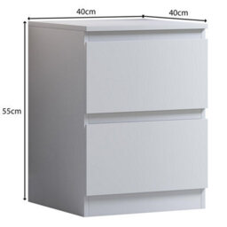 Fwstyle Pair Of White Stora Bedside Tables Nighstands Chests Extra Deep Drawers (H) 55Cm (W) 40Cm (D) 40Cm - thumbnail 5